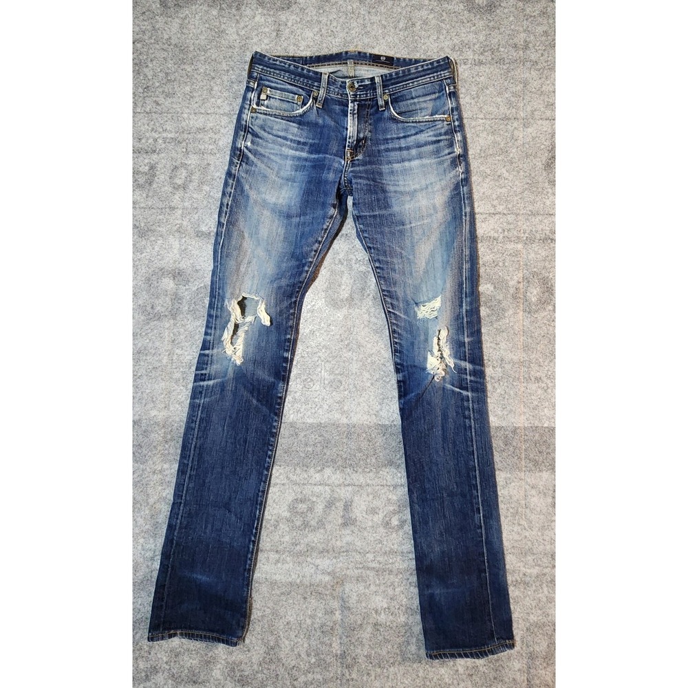 Adriano Goldschmied‎  jeans mens 29x34 Blue Distressed Slim  Tapered Stretch